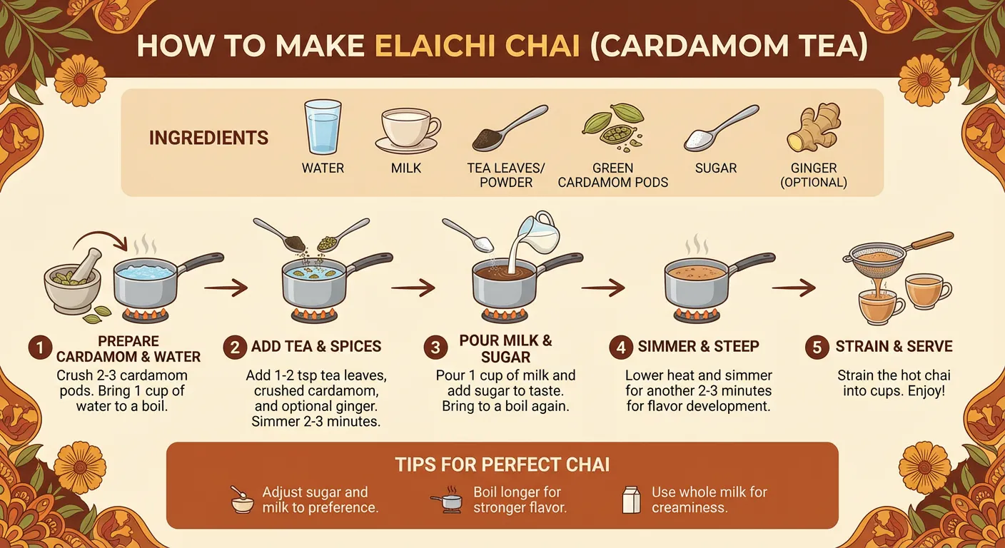 Elaichi Chai Recipe Infographic by Nano Banana Pro Prompt