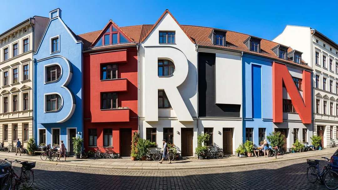 Berlin Letter-Shaped Houses Street by Nano Banana Pro Prompt